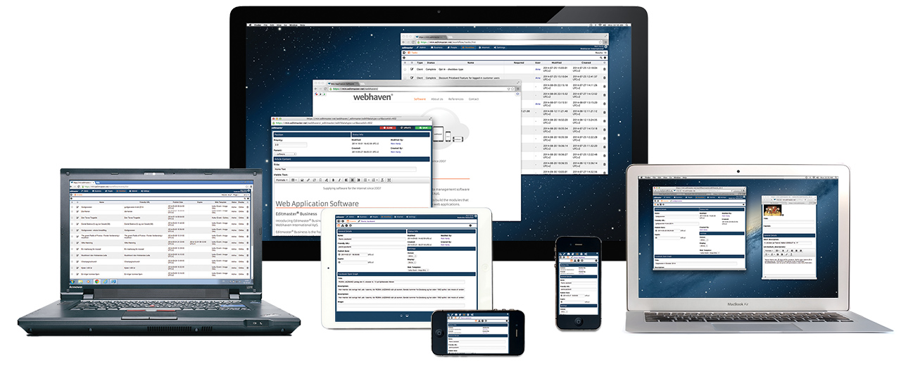 Editmaster Business is responsive software & runs on all modern devices Editmaster Business is responsive software and runs on all modern devices